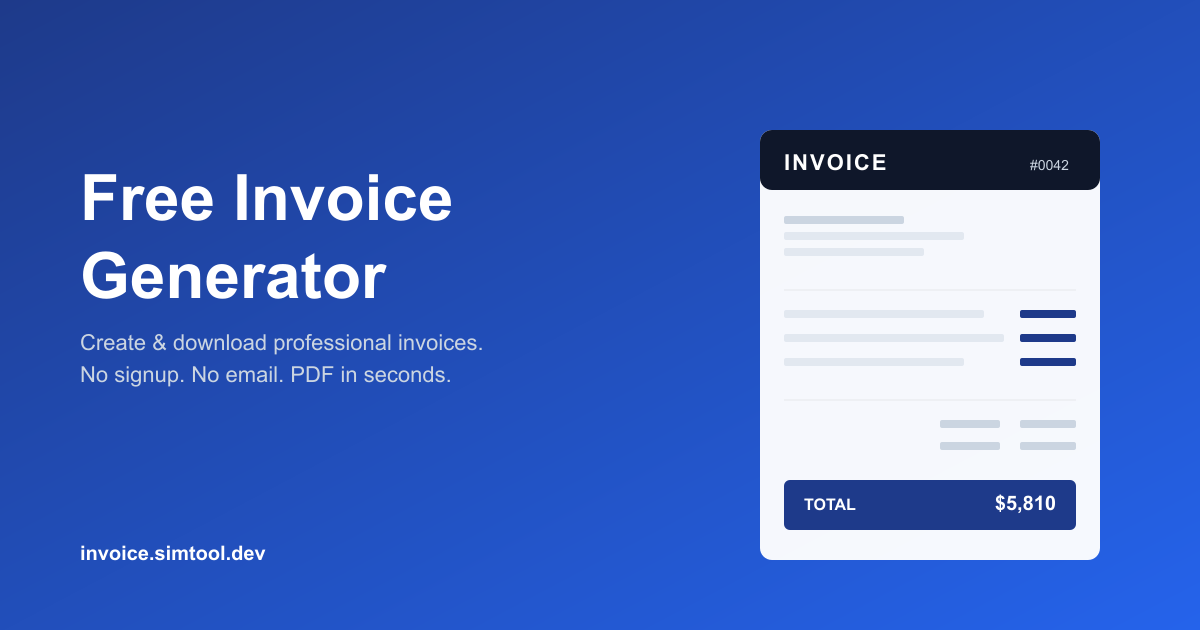 Free Invoice Generator — Create & Download PDF Invoices